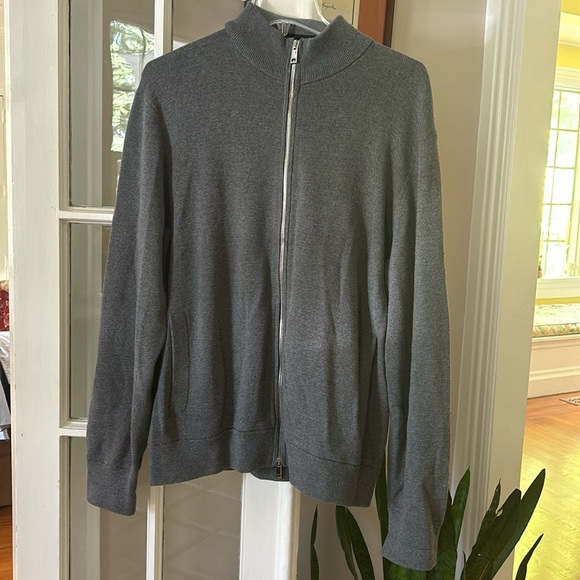 Theory grey zipper cardigan - Picture 1 of 7